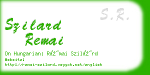 szilard remai business card